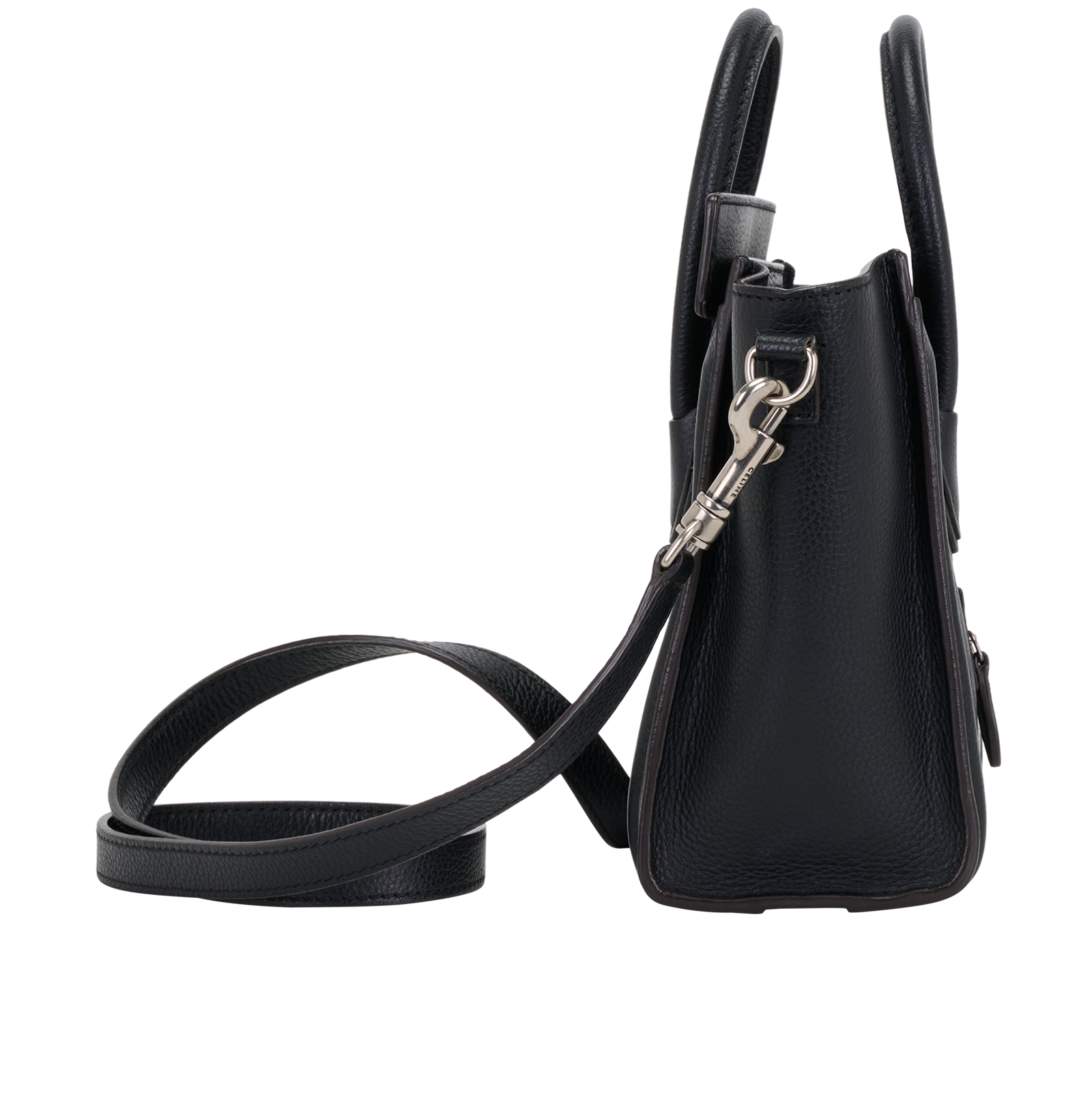 Nano Luggage Tote, &pound;1,400, Handbags, Black, Leather, Side view